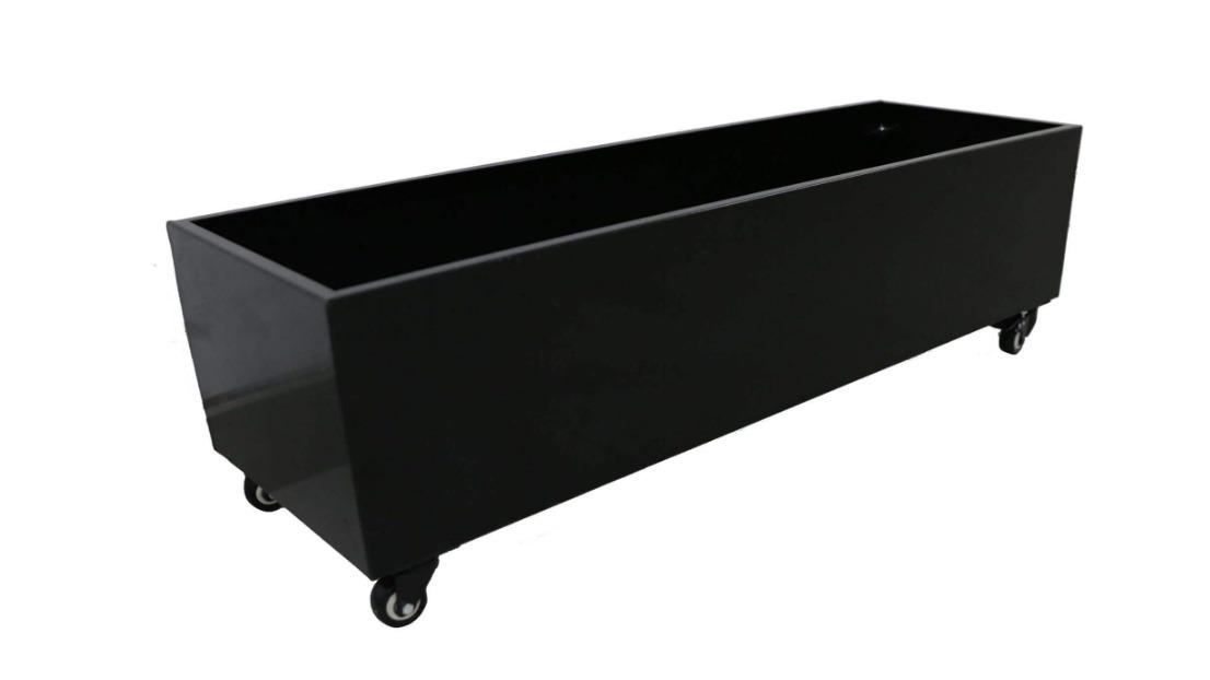Designer Plants Black Metal Planter with Wheels - Medium 