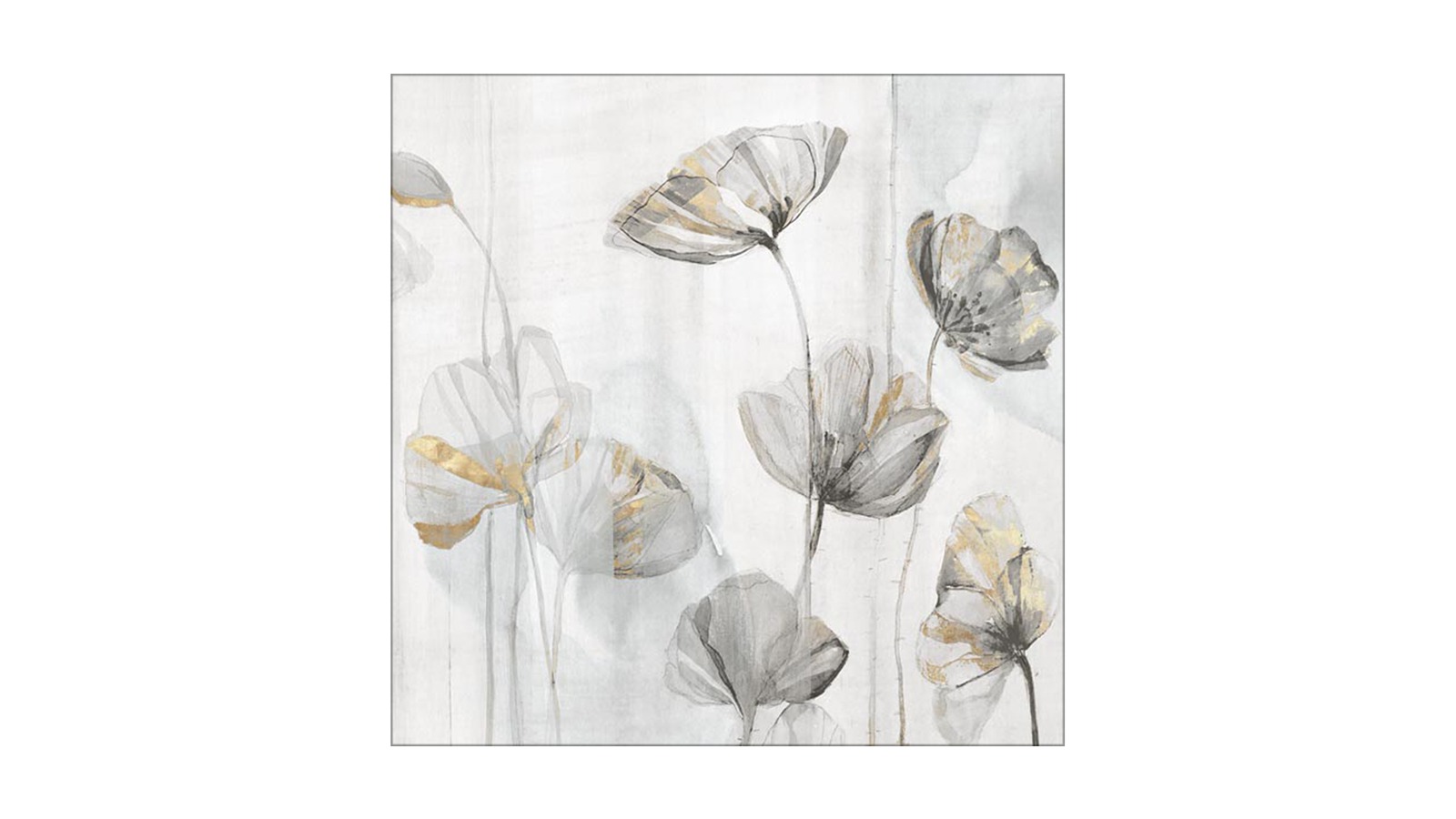 La Grolla Silver Poppies I Unframed Canvas Wall Art