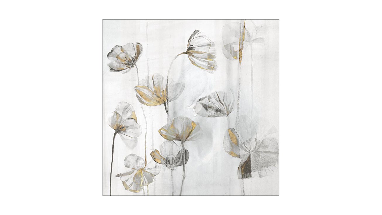 La Grolla Silver Poppies II Unframed Canvas Wall Art