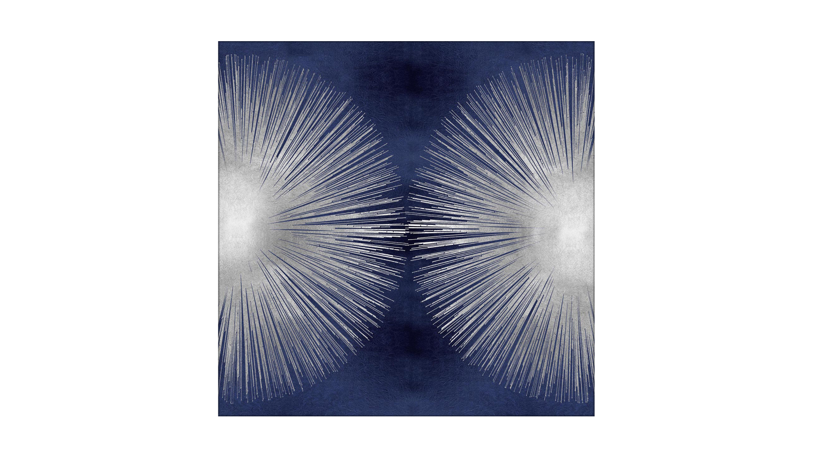 La Grolla Silver Sunburst on Blue II Unframed Canvas Wall Art