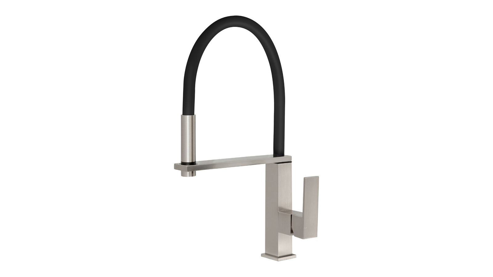 Phoenix Vezz 220mm Squareline Flexible Hose Sink Mixer - Brushed Nickel