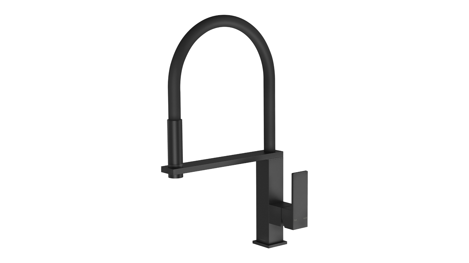 Phoenix Vezz 220mm Squareline Flexible Hose Sink Mixer - Matte Black
