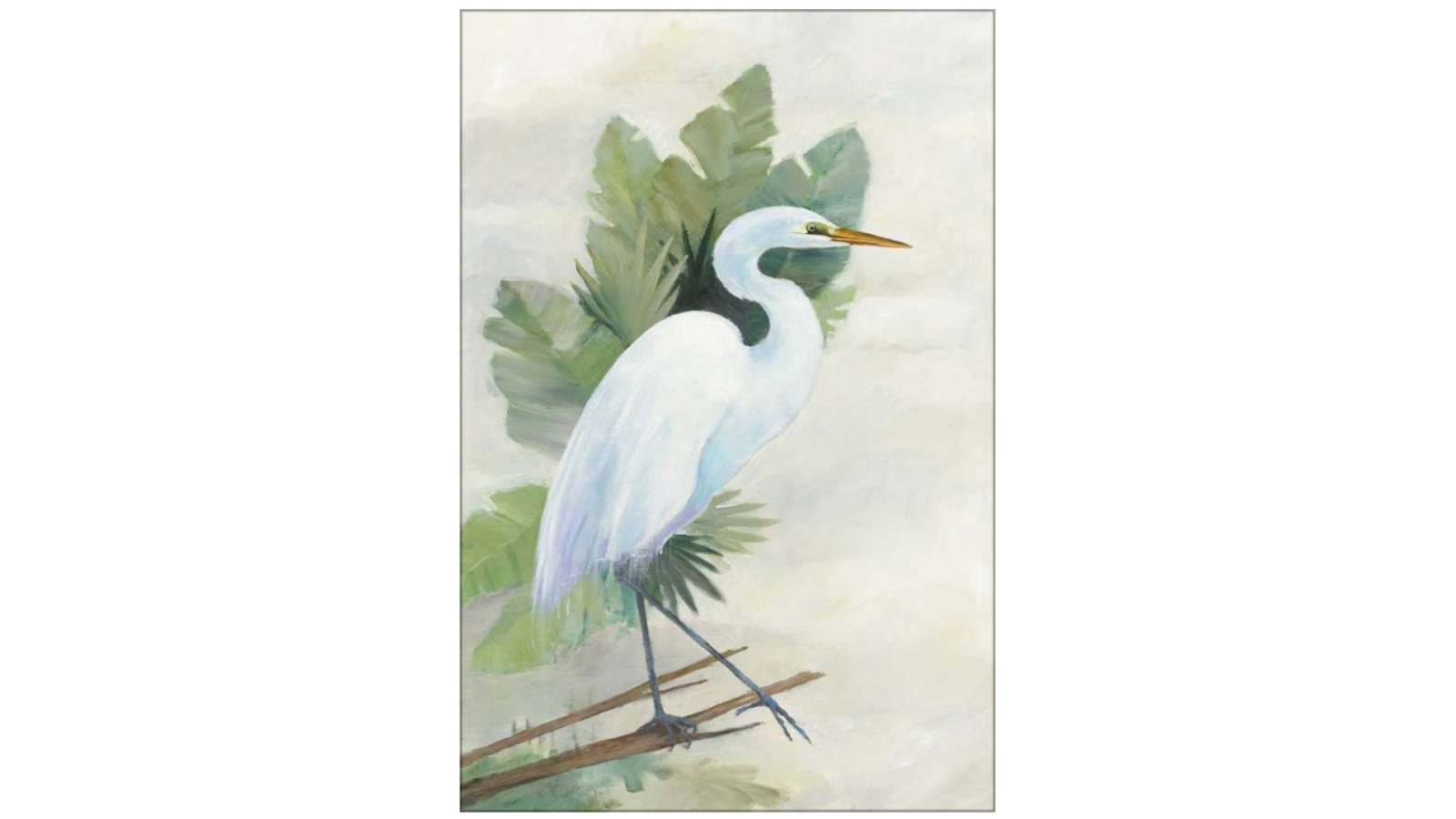 La Grolla Standing Egret I Unframed Canvas Wall Art