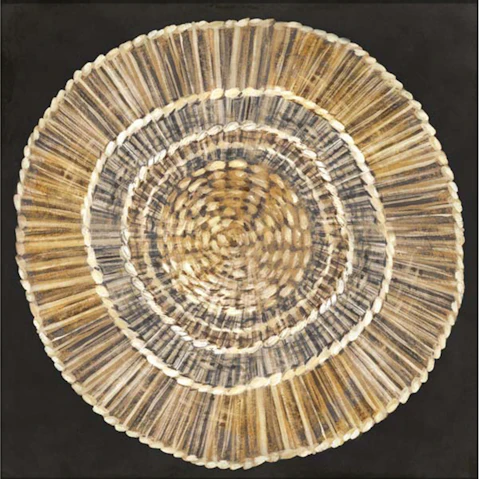 La Grolla Straw Woven Plate Unframed Canvas Wall Art
