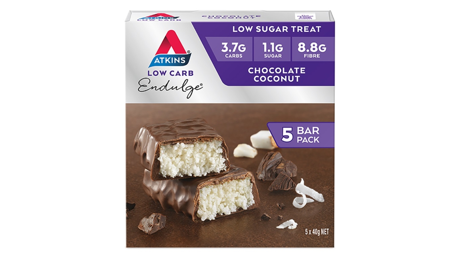 Atkins 40g Endulge Bar Chocolate Coconut 5-Bar Pack