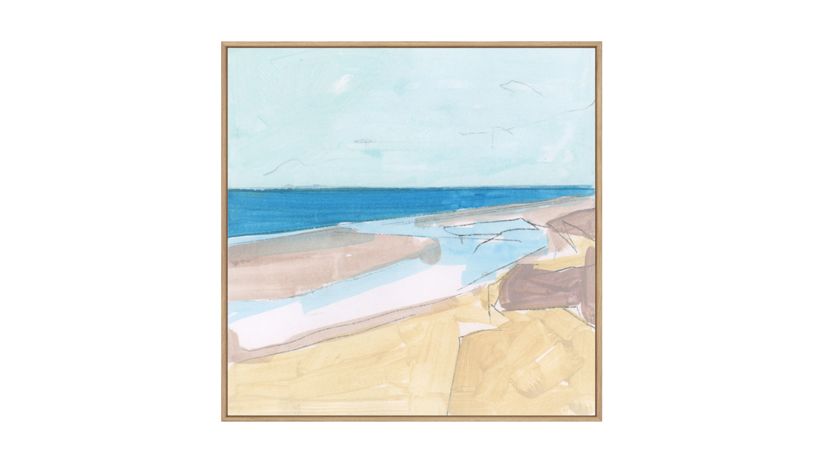 La Grolla Summer Beach Breeze Natural Gallery Wall Art - 87 x 87cm