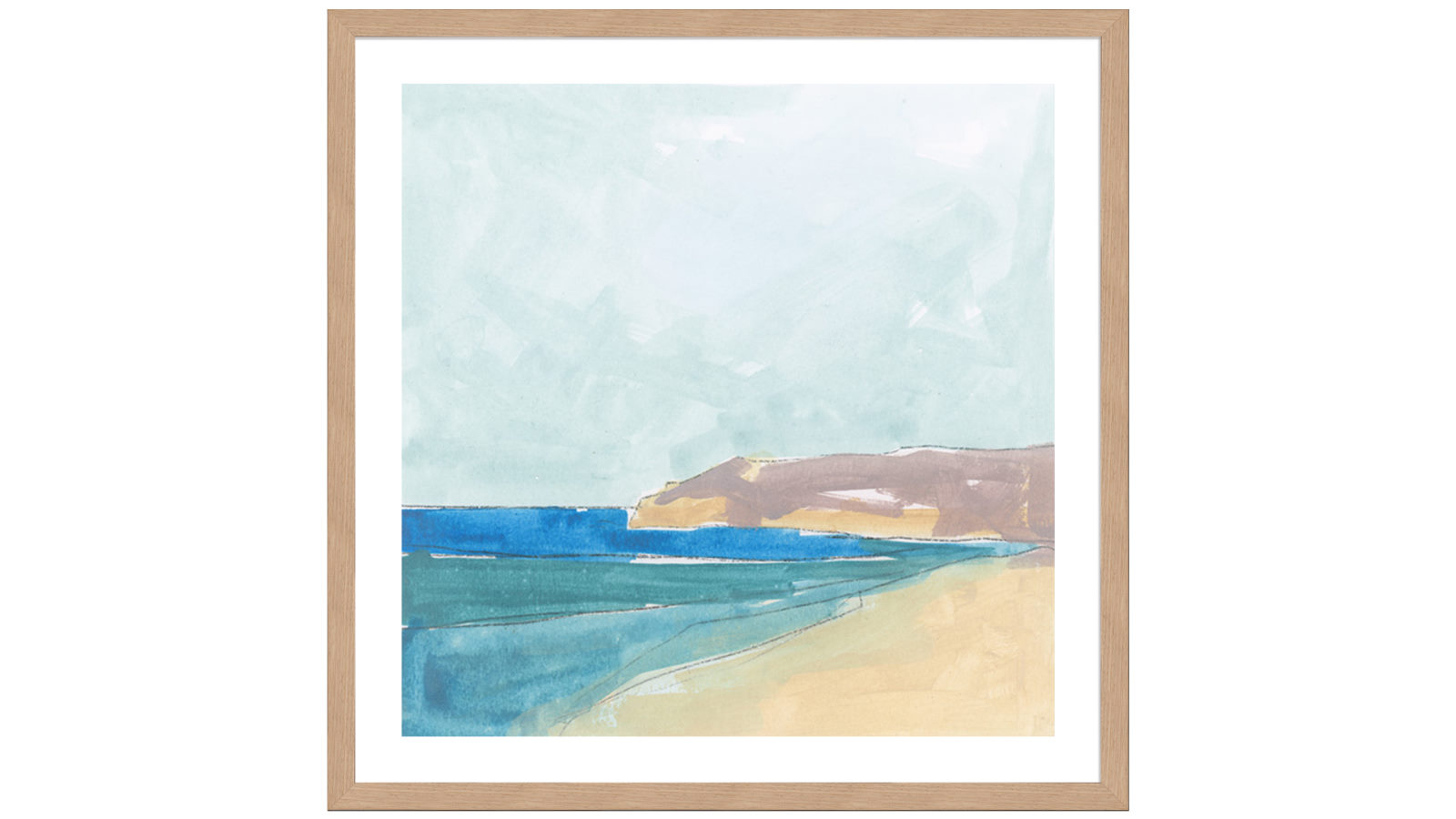 La Grolla Summer Walk Natural Box Wall Art - 96 x 96cm