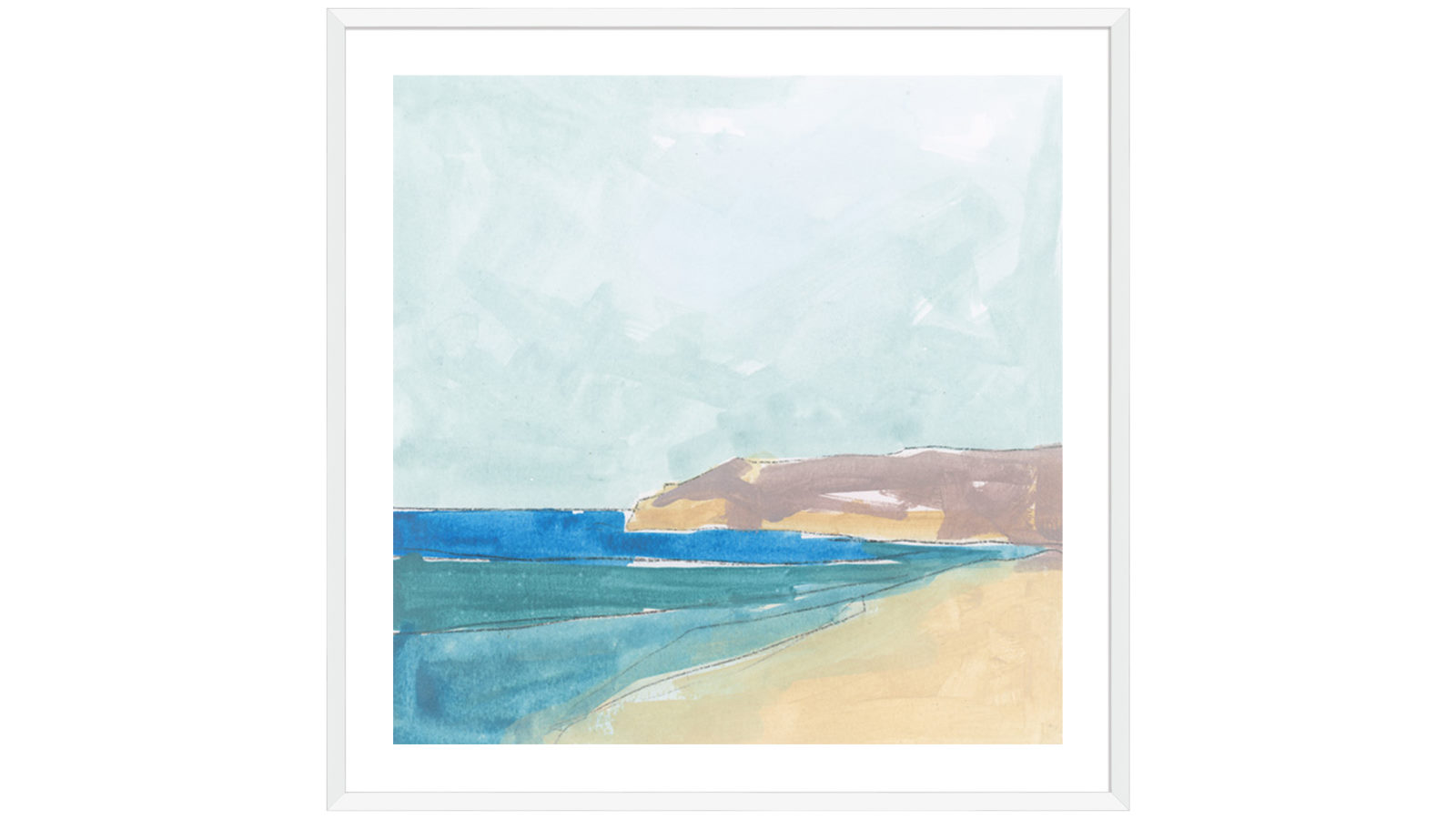 La Grolla Summer Walk White Box Wall Art - 74 x 74cm