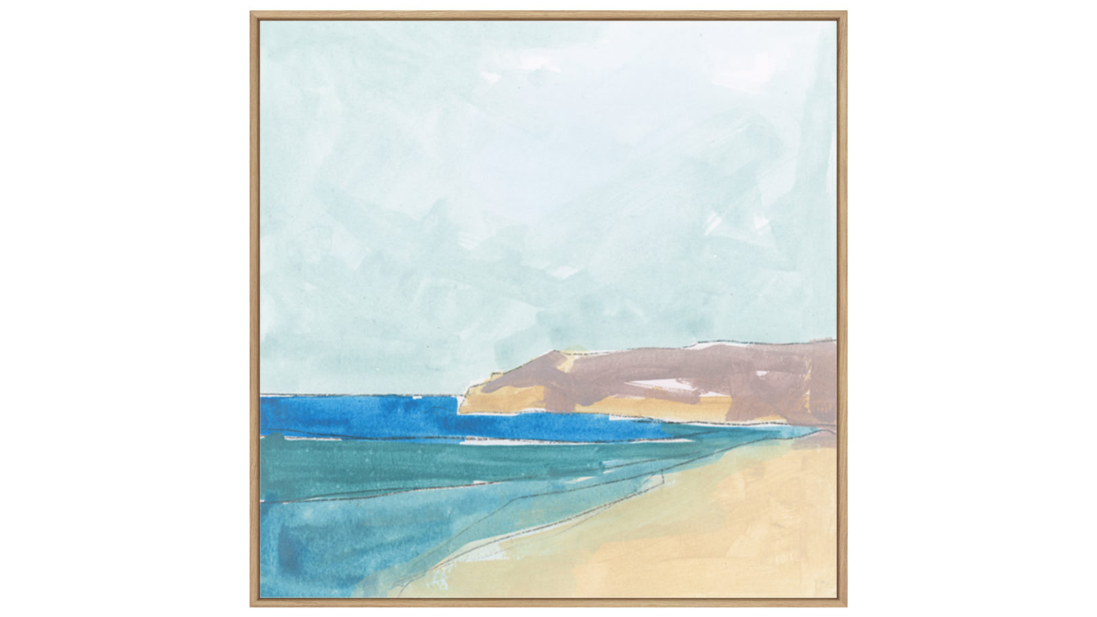 La Grolla Summer Walk II Natural Gallery Frame Wall Art - 87 x 87cm