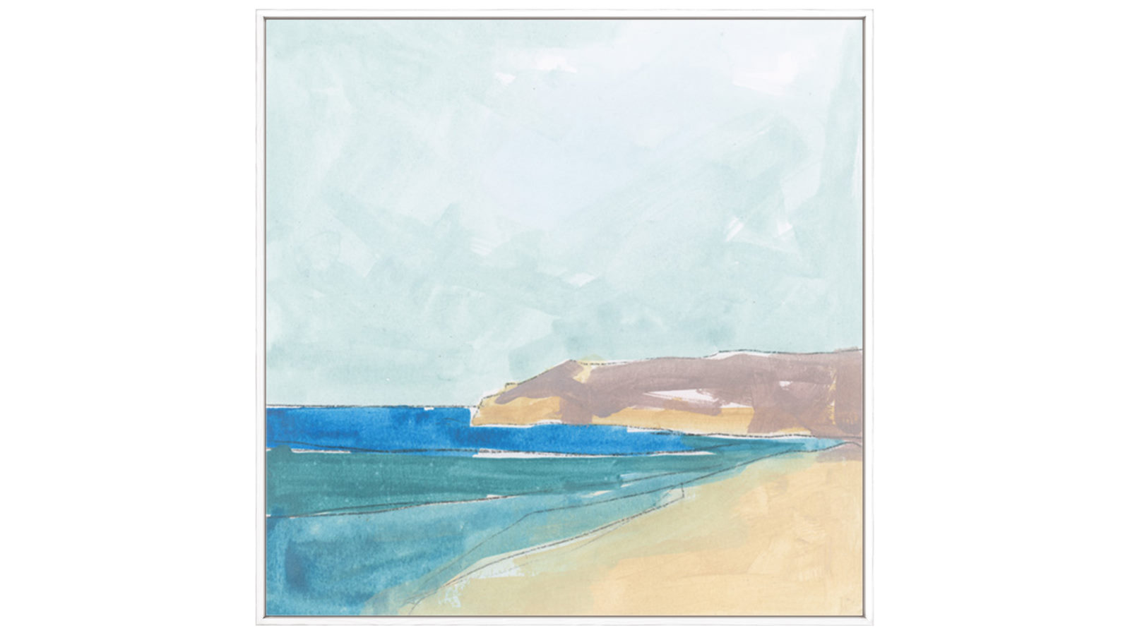 La Grolla Summer Walk White Gallery Frame Wall Art - 123 x 123cm