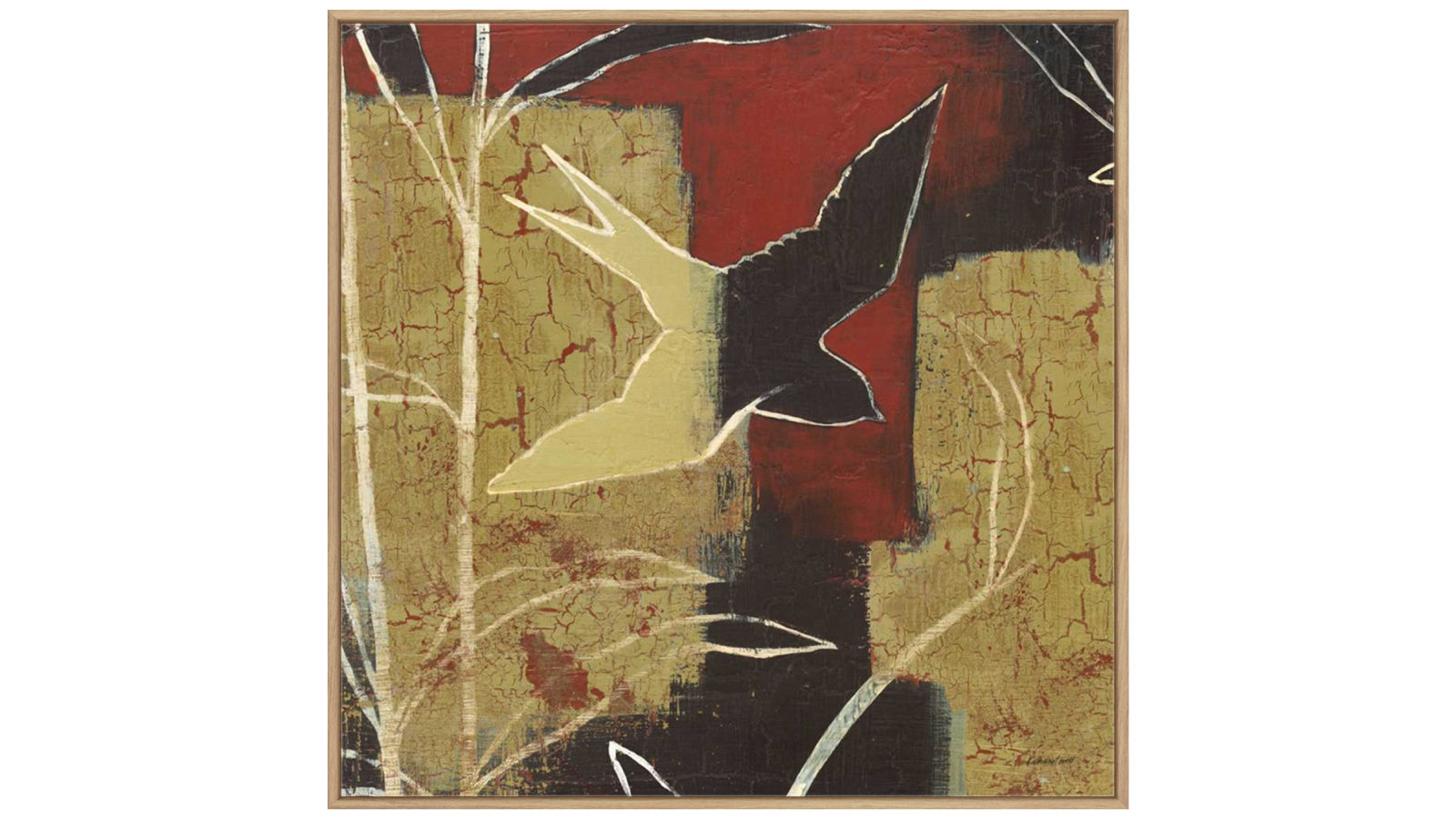La Grolla Sun Stems Tile I Natural Gallery Frame Wall Art - 103 x 103cm