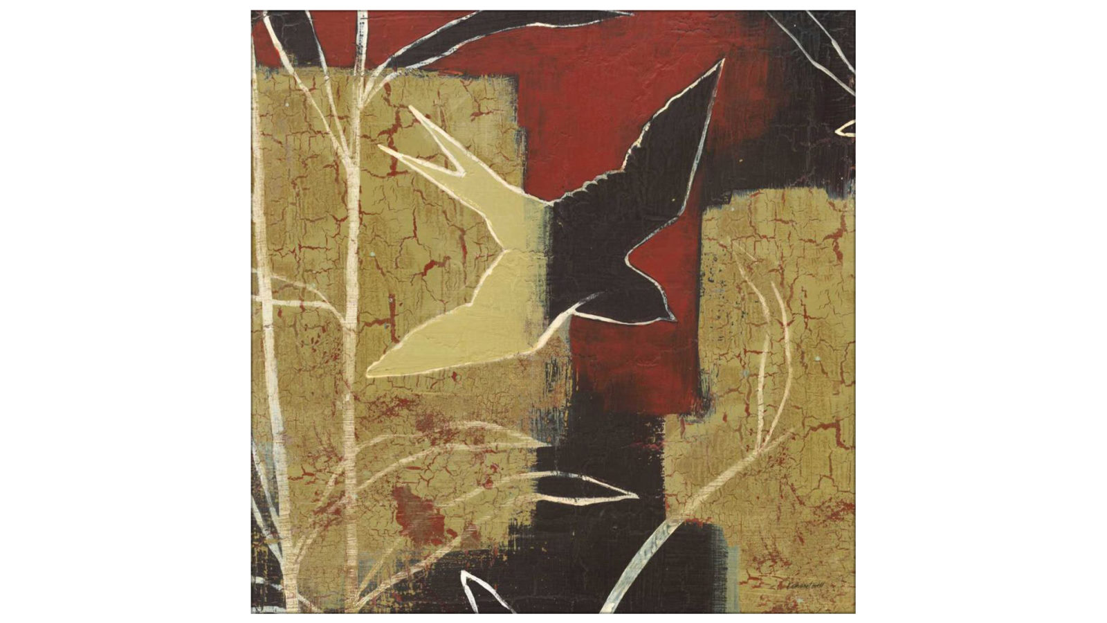 La Grolla Sun Stems Tile I Unframed Canvas Wall Art - 64 x 64cm