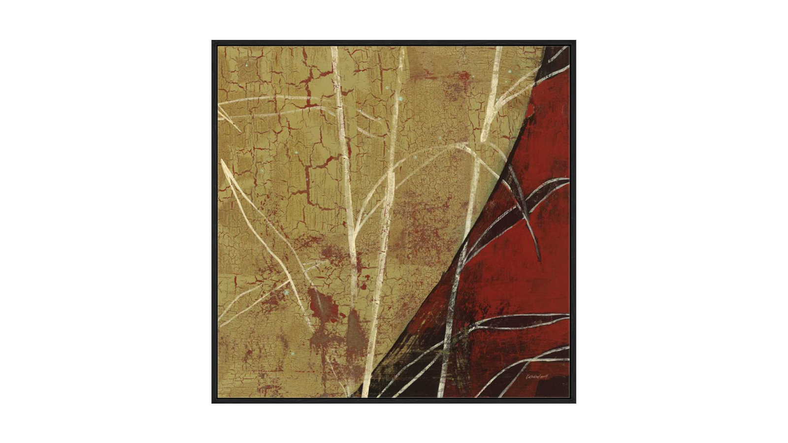 La Grolla Sun Stems Tile II Black Gallery Wall Art- 87 x 87cm
