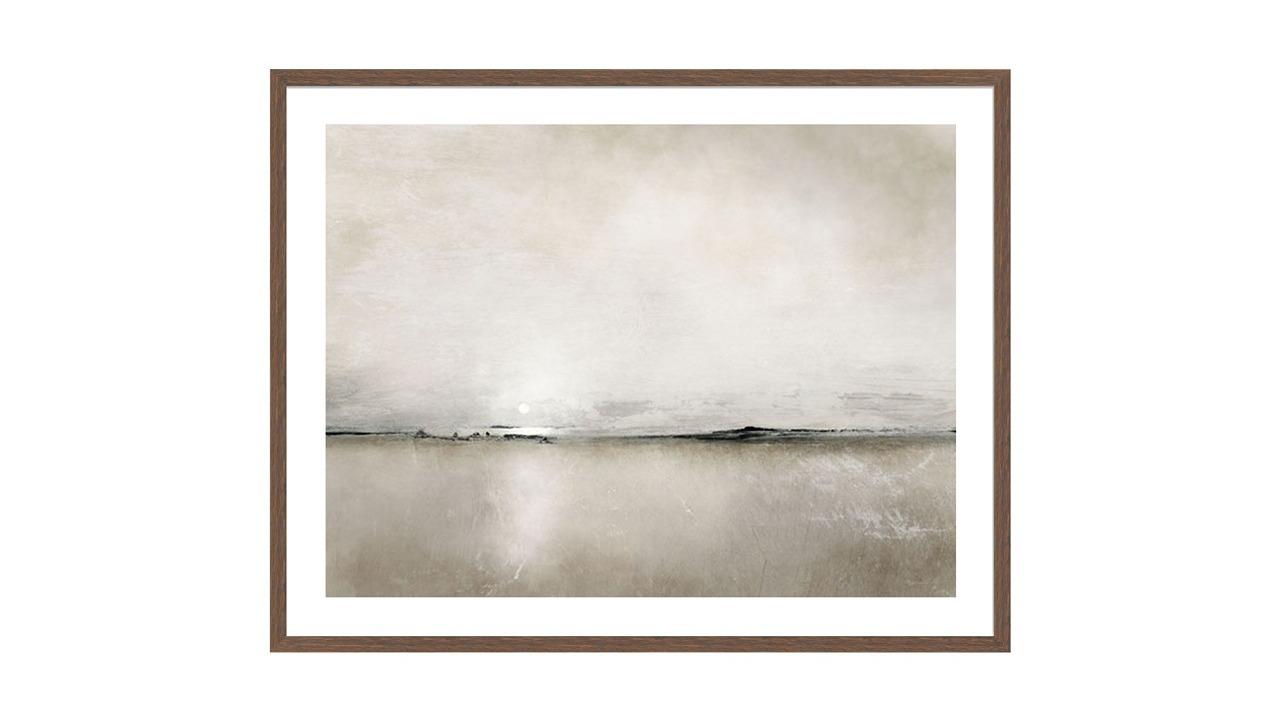 La Grolla Sunlight Bay Walnut Frame Wall Art - 94 x 74cm