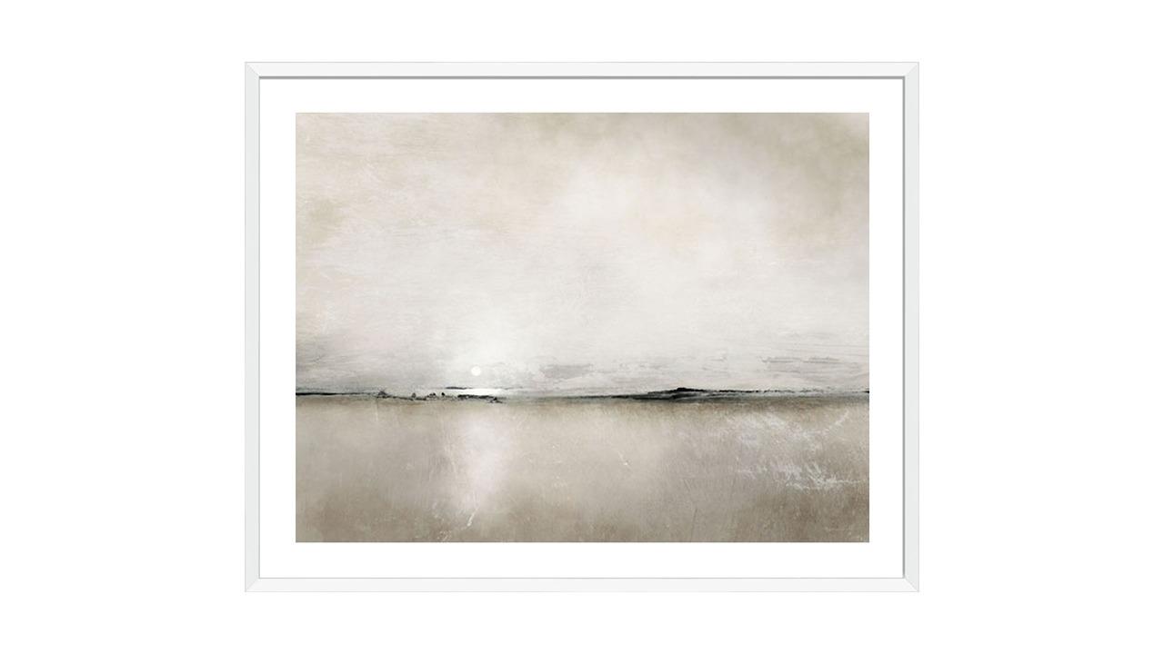 La Grolla Sunlight Bay White Frame Wall Art - 74 x 59cm