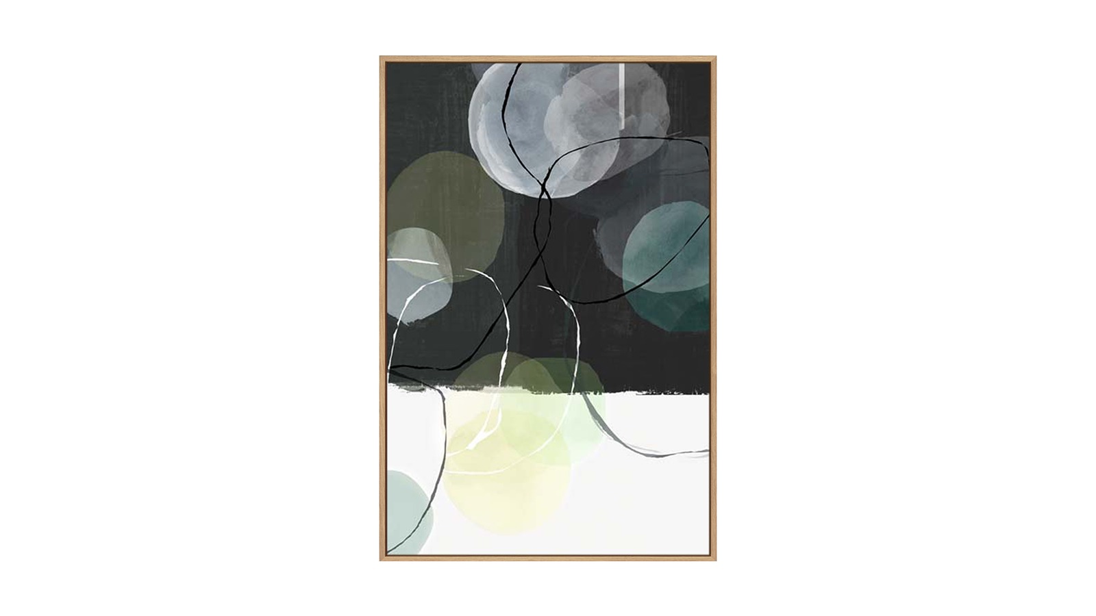 La Grolla Symphony of Abstract Circles I Natural Gallery Wall Art - 123 x 83cm