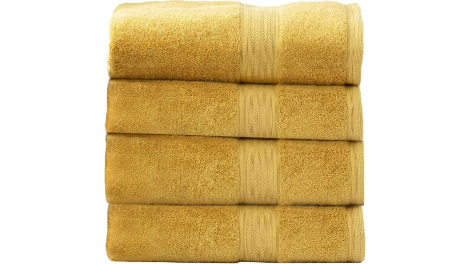 Renee Taylor 4 Piece Stella 650gsm Super Soft Bamboo Cotton Bath Towel - Mustard