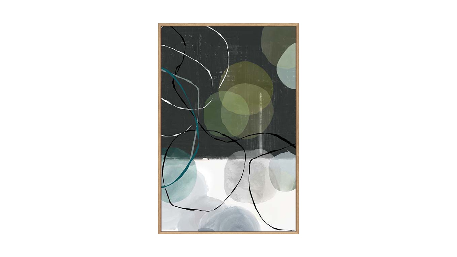 La Grolla Symphony of Abstract Circles II Natural Gallery Wall Art - 123 x 83cm
