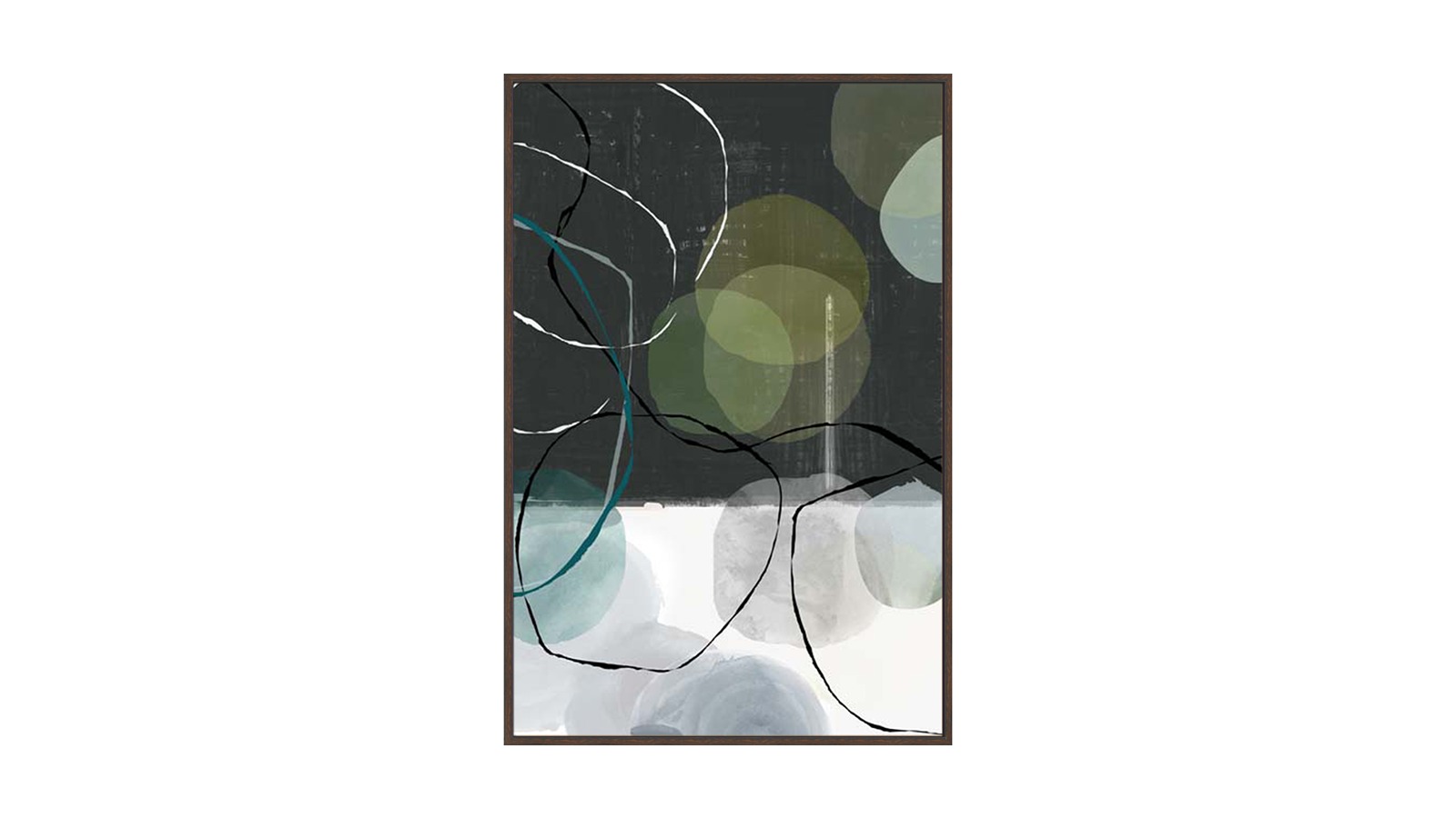 La Grolla Symphony of Abstract Circles II Walnut Gallery Wall Art - 93 x 63cm