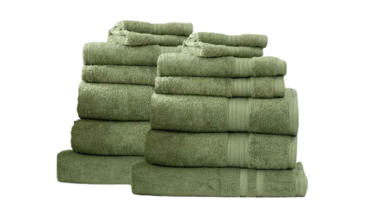 Renee Taylor 14 Piece Stella 650gsm Super Soft Bamboo Cotton Towel - Jade