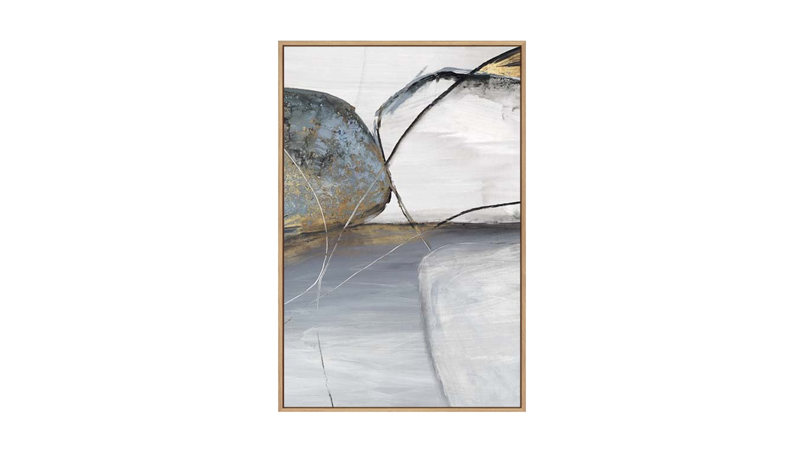 La Grolla Teal Stones II Natural Gallery Wall Art - 93 x 63cm