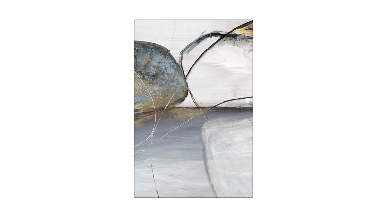 La Grolla Teal Stones II Unframed Canvas Wall Art