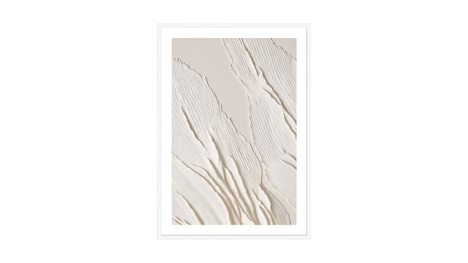 La Grolla Texture Rhapsody I White Frame Wall Art - 104 x 74cm