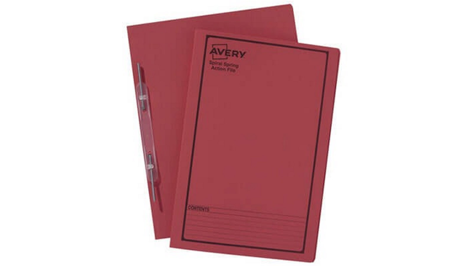 Avery Black Printed Pack of 25 Spring Spiral Foolscap Option - Red