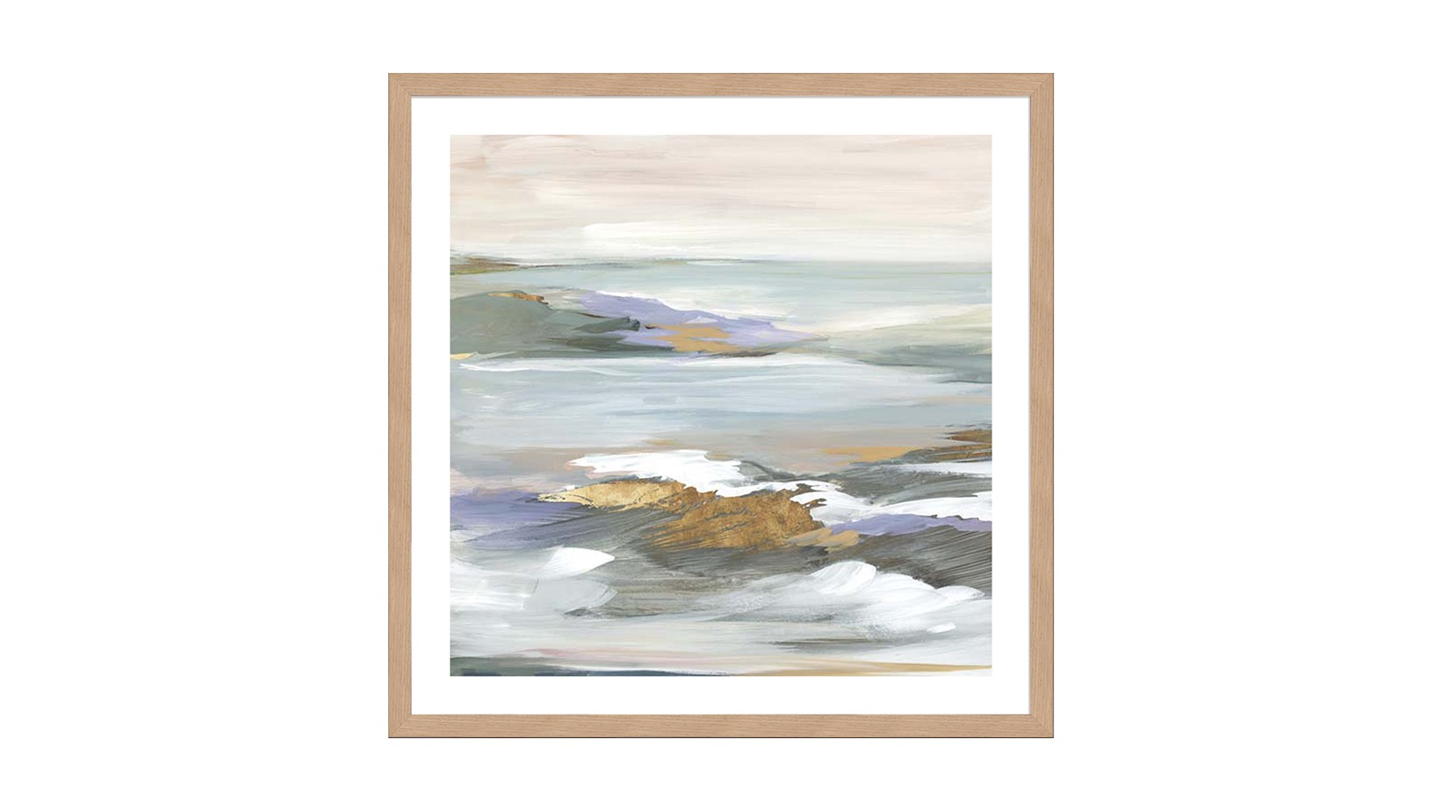La Grolla The Silent Fountain I Natural Frame Wall Art - 56 x 56cm
