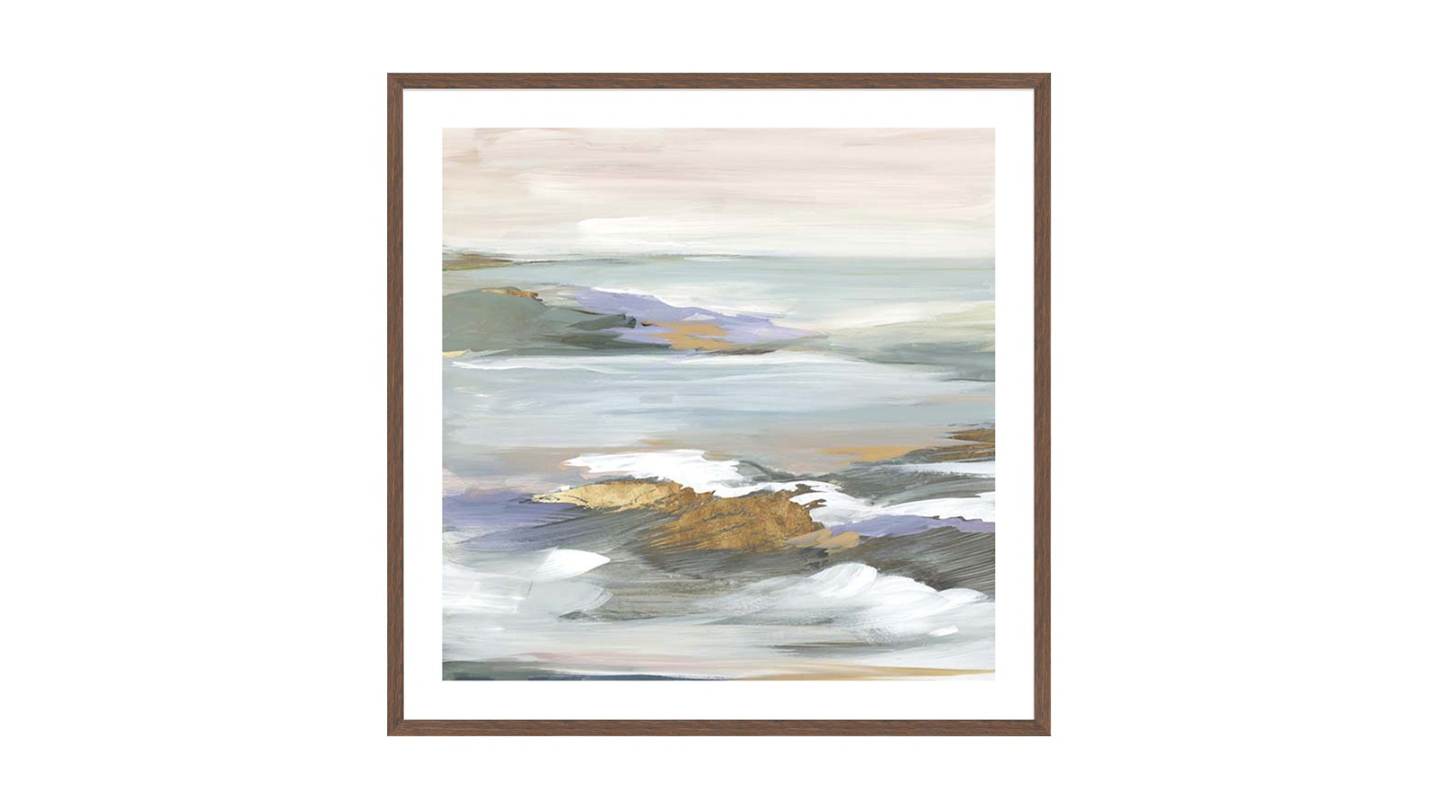 La Grolla The Silent Fountain I Walnut Frame Wall Art - 74 x 74cm