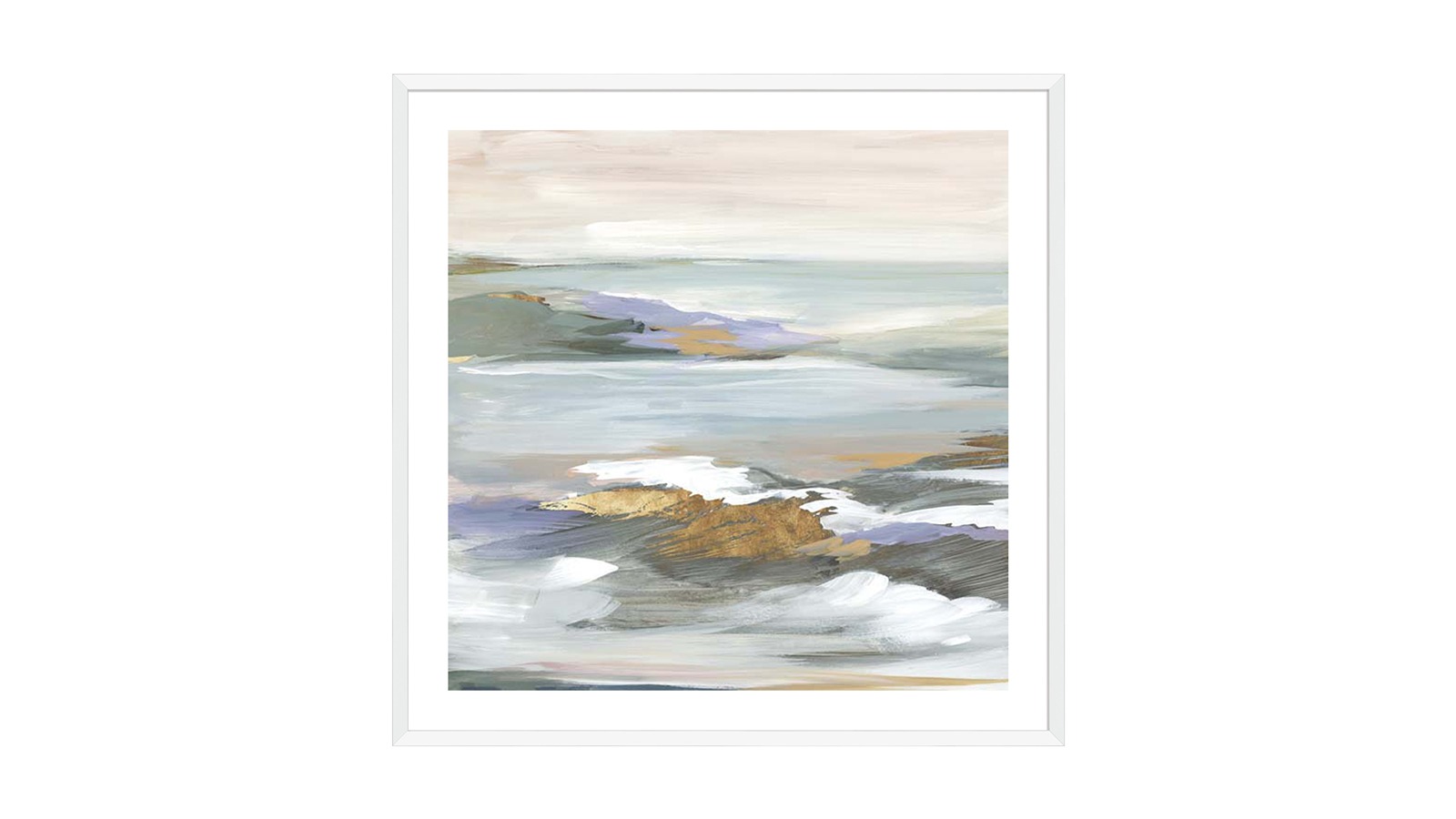 La Grolla The Silent Fountain I White Frame Wall Art - 94 x 94cm