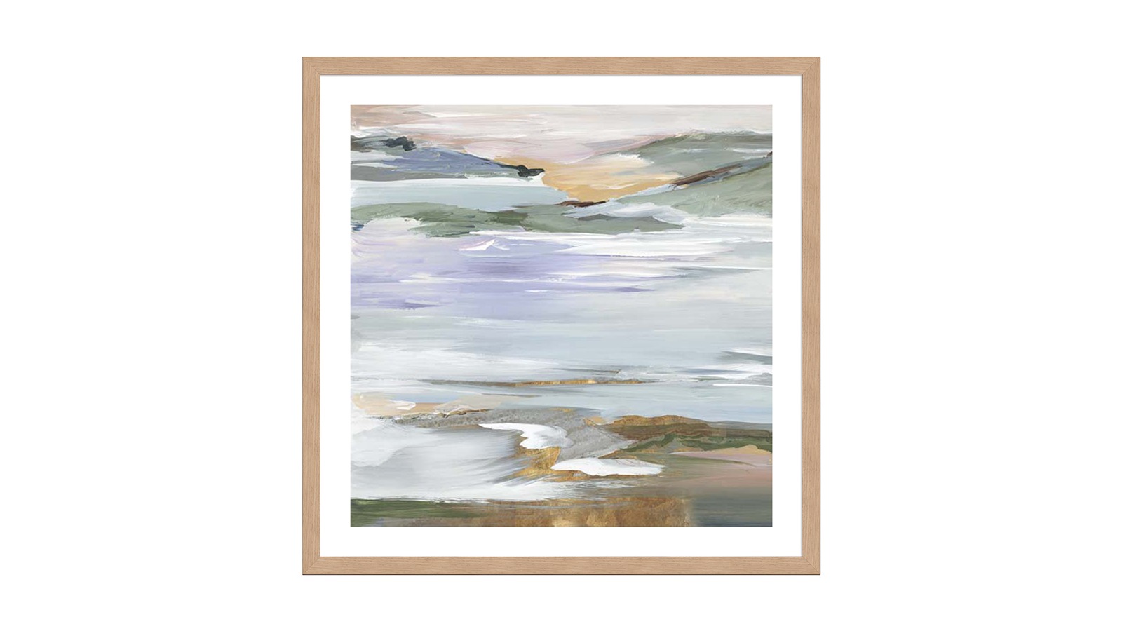 La Grolla The Silent Fountain II Natural Frame Wall Art - 96 x 96cm