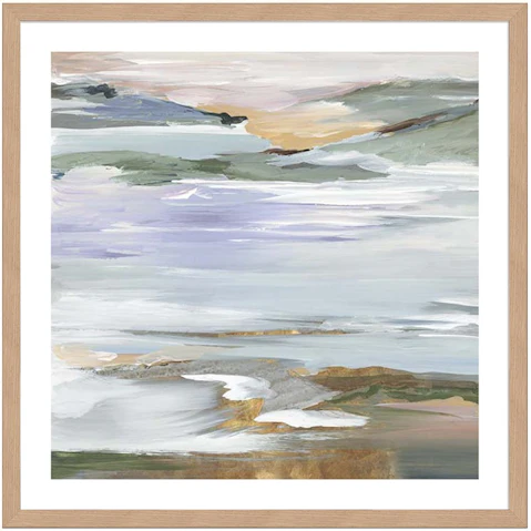 La Grolla The Silent Fountain II Natural Frame Wall Art - 96 x 96cm