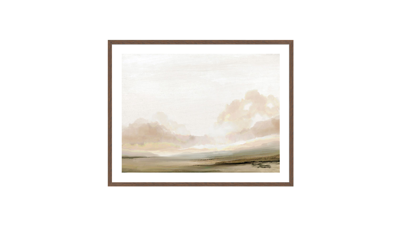 La Grolla the South Walnut Frame Wall Art - 94 x 74cm