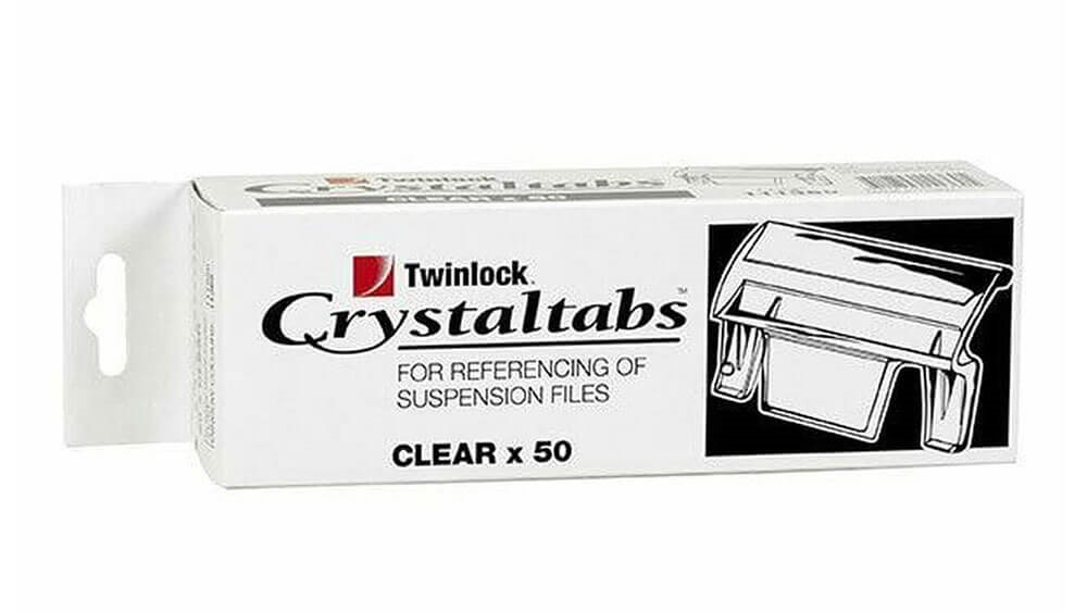 Crystalfile 50-Pack Square Index Tabs - Clear