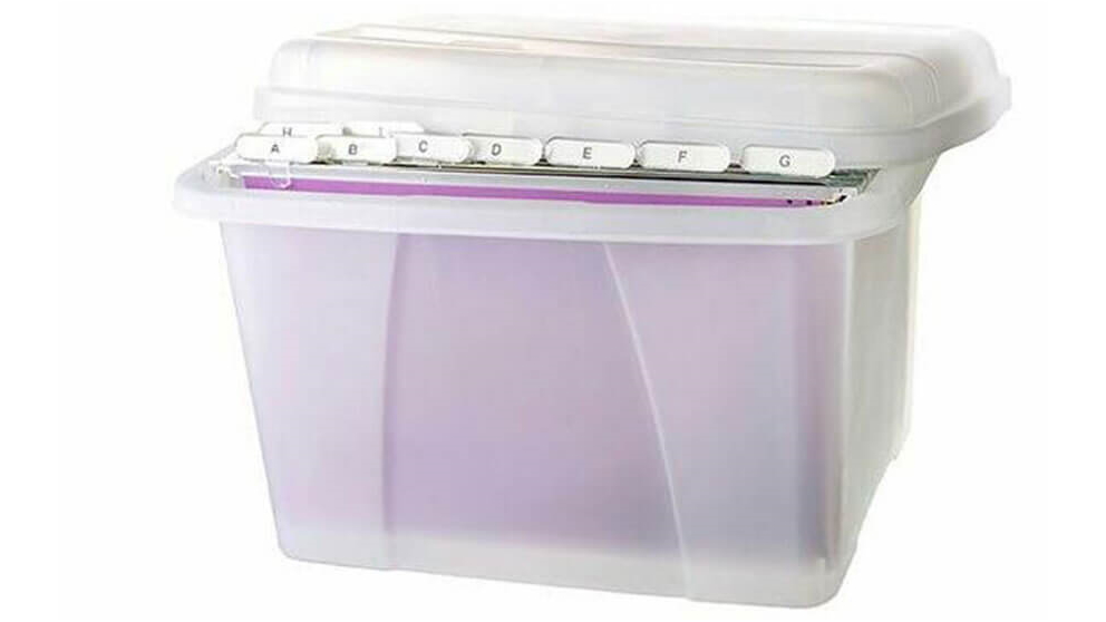 Crystalfile 32L Porta Box with Files Clear Lid and Base