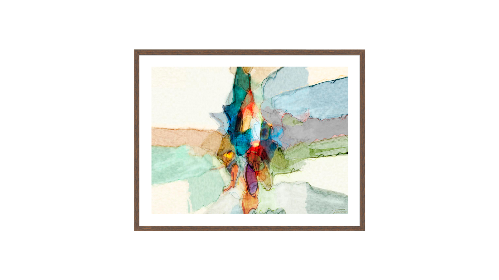 La Grolla Transformatio IV Walnut Frame Wall Art - 94 x 74cm