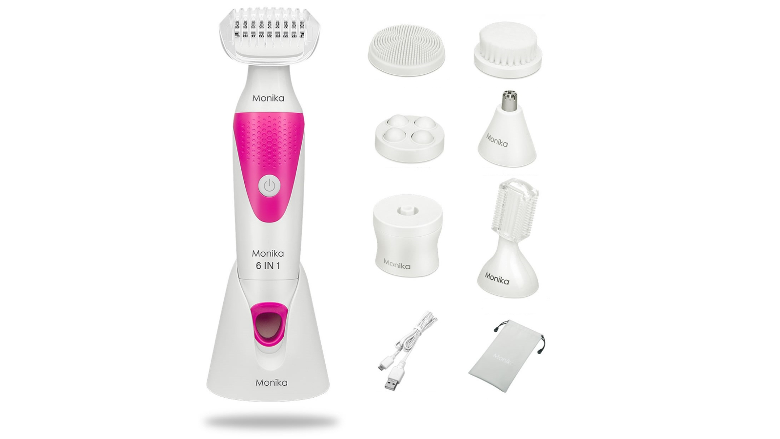 Monika Micro USB Portable 6-in-1 Electric Lady Shaver
