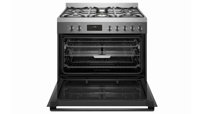 Westinghouse 90cm Dual Fuel Upright 5 Gas Burners Dark Stainless Steel Harvey Norman