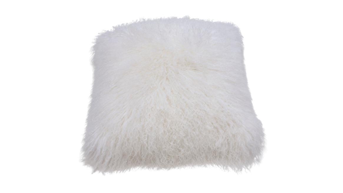 Naturally Sheepskins 40 x 40cm Curly Wool Mongolian Cushion Cover - Ivory
