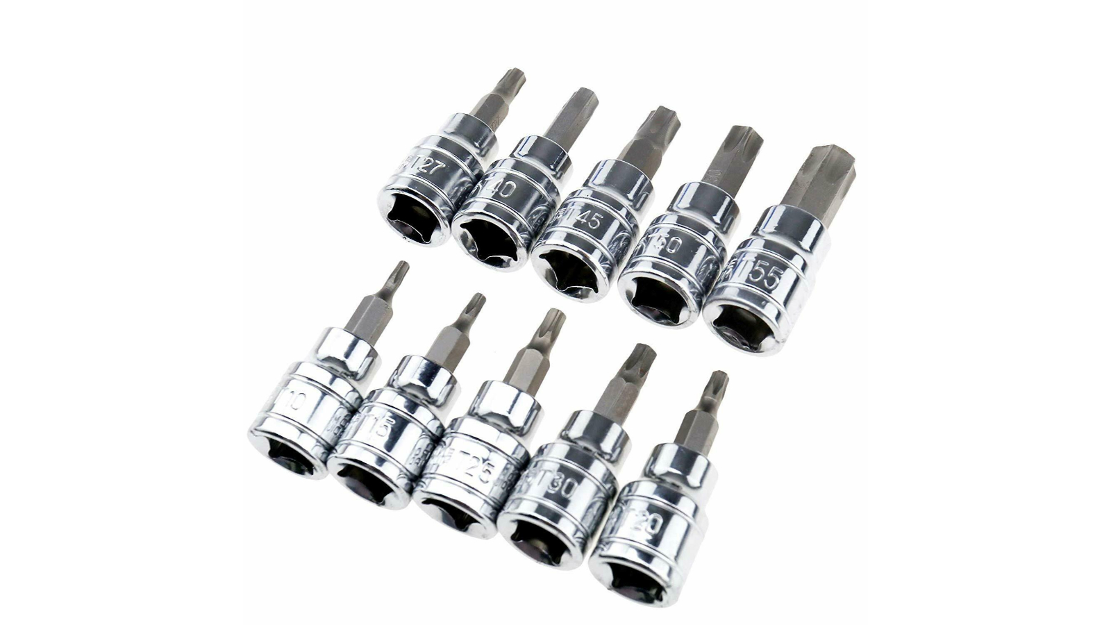 AUPK 10 Piece T10- T55 3/8inch Torx Star Bit Socket