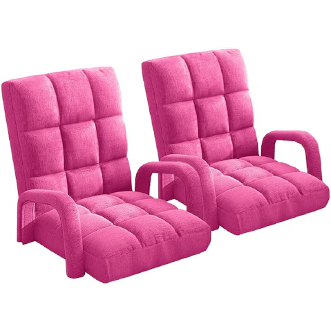 Soga 2X Floor Recliner Lazy Chair with Armrest - Pink