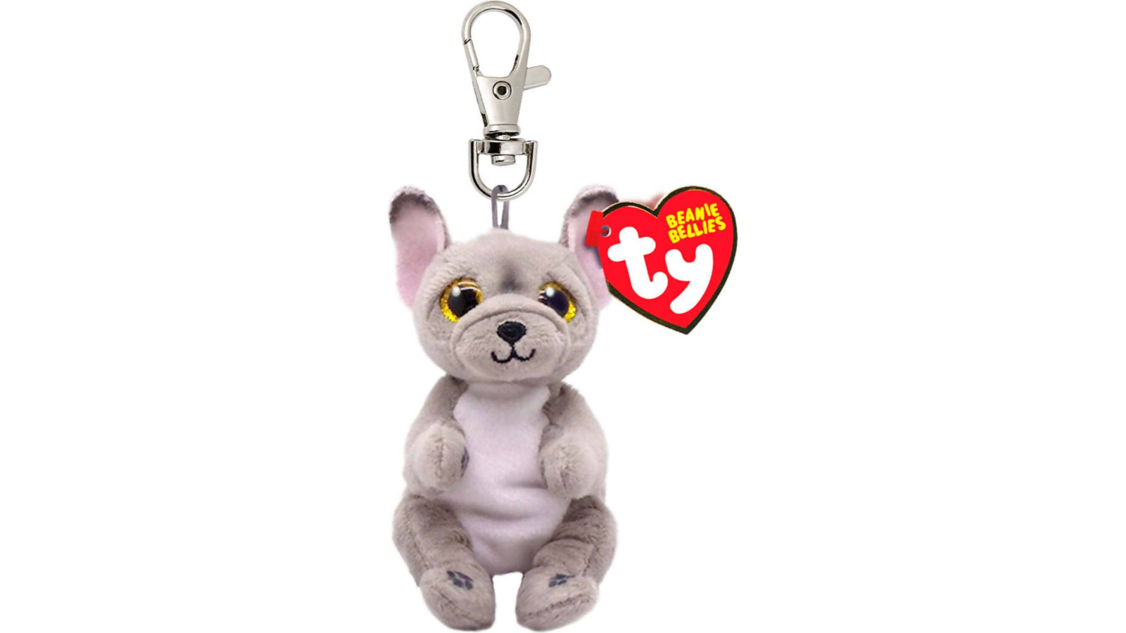 Beanie Bellies Clip Wilfred Dog - Grey