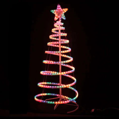 Hisen 145cm LED Rope Light Christmas Tree and Star Motif X-mas New