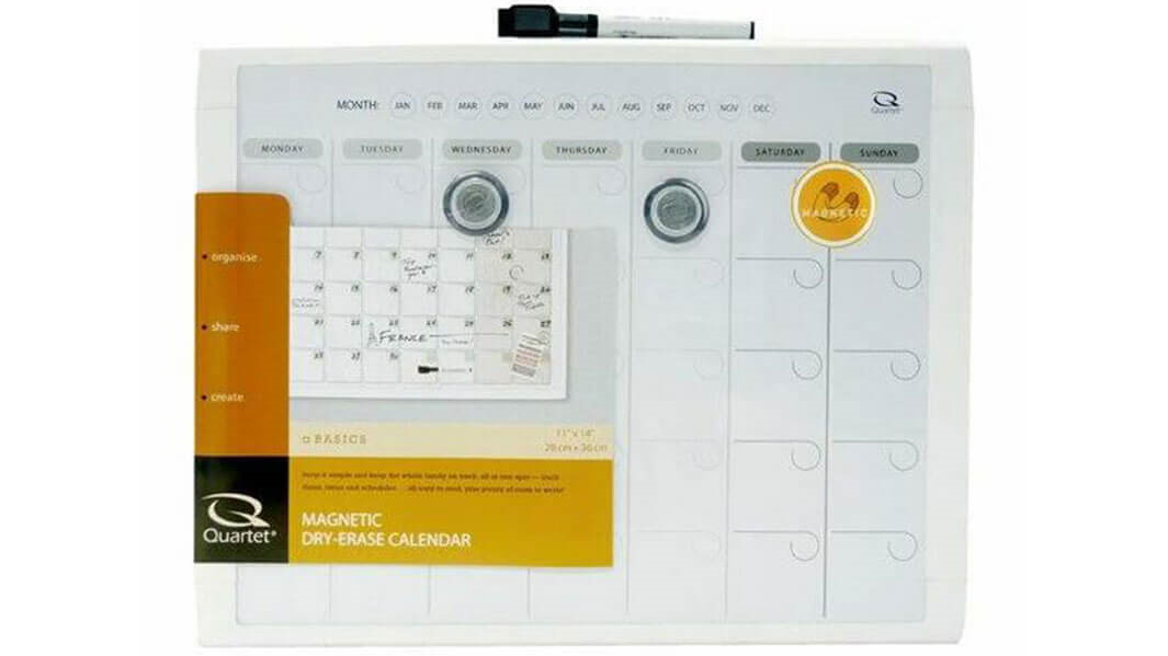Quartet Basic 280x360mm Whiteboard Calendar - Grey