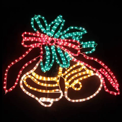 Hisen Animated Flashing Bell Rope Motif Christmas Light Bell