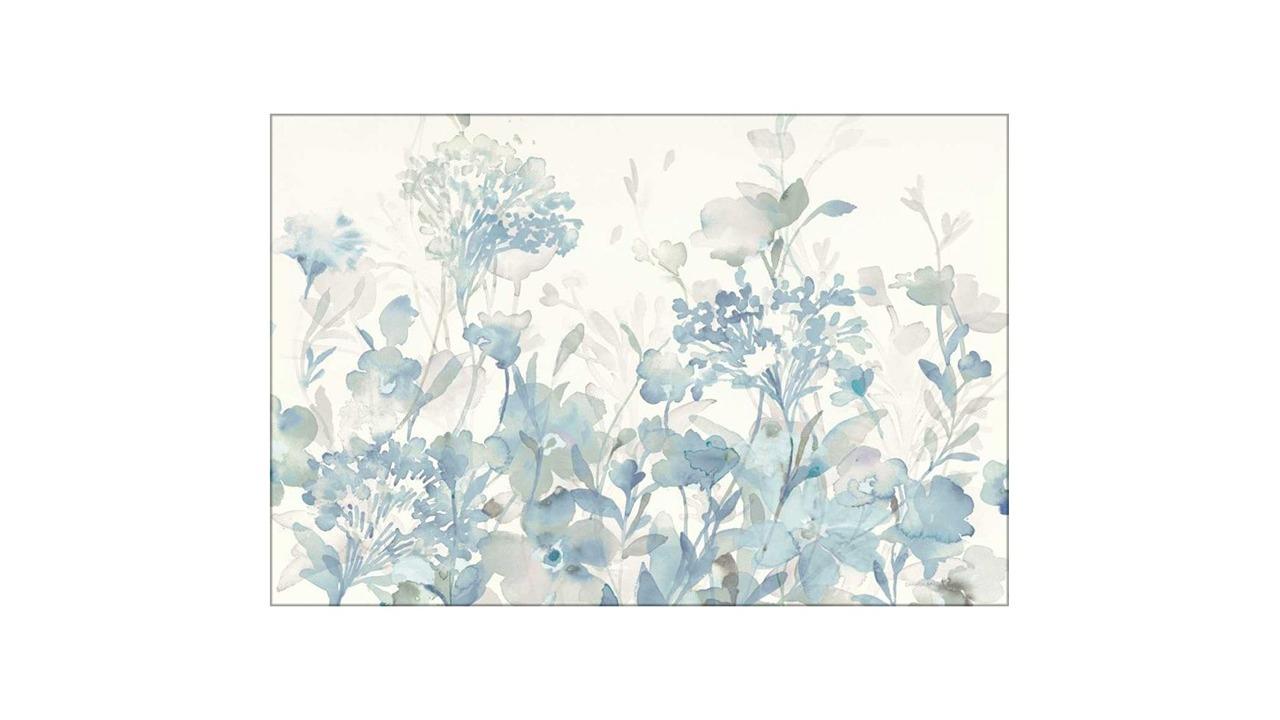 La Grolla Translucent Garden Cool Unframed Canvas Wall Art - 90 x 60cm
