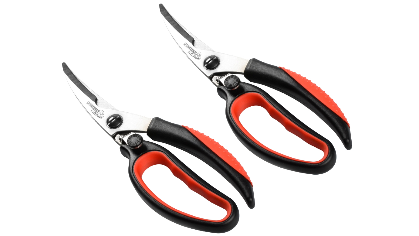 Gourmet Kitchen Set of 2 Multi-Purpose Kitchen Scissors - Silver
