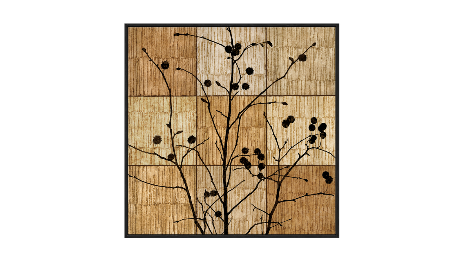 La Grolla Tree Silhouette I Black Gallery Wall Art - 103 x 103cm