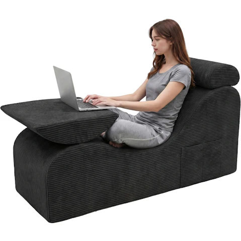 Advwin Ergonomic Yoga Chair with Headrest and Lumbar Pillow - Grey